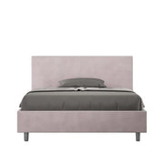 Letto matrimoniale francese senza rete imbottito 140x200 microfibra glicine Adele