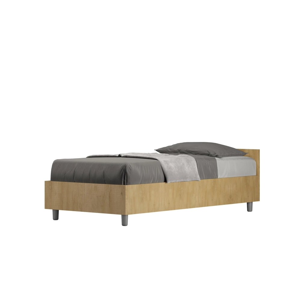 Letto singolo con rete 80x200 bianco frassino Nuamo