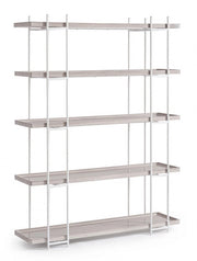 Libreria 4 Ripiani 120x32x164 cm Laurel in Acciaio