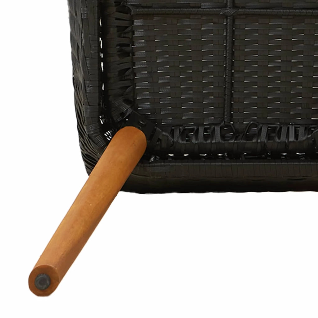 Set da Pranzo per Giardino con cuscino 5 pcs Nero polyrattan 3261672