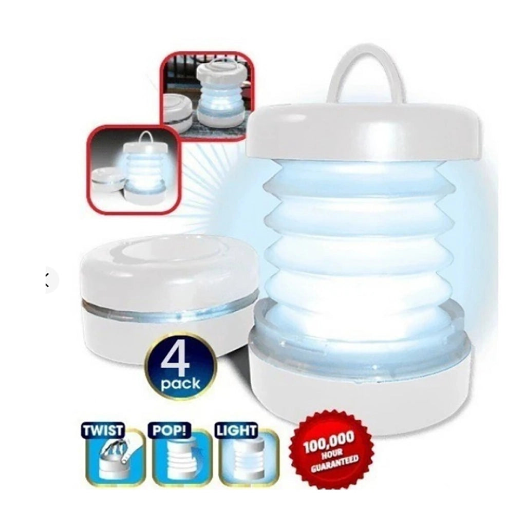 4 MINI LANTERNE LAMPADE LUCE 5 LED TORCIA LANTERNA INTERNO ESTERNO CAMPEGGIO