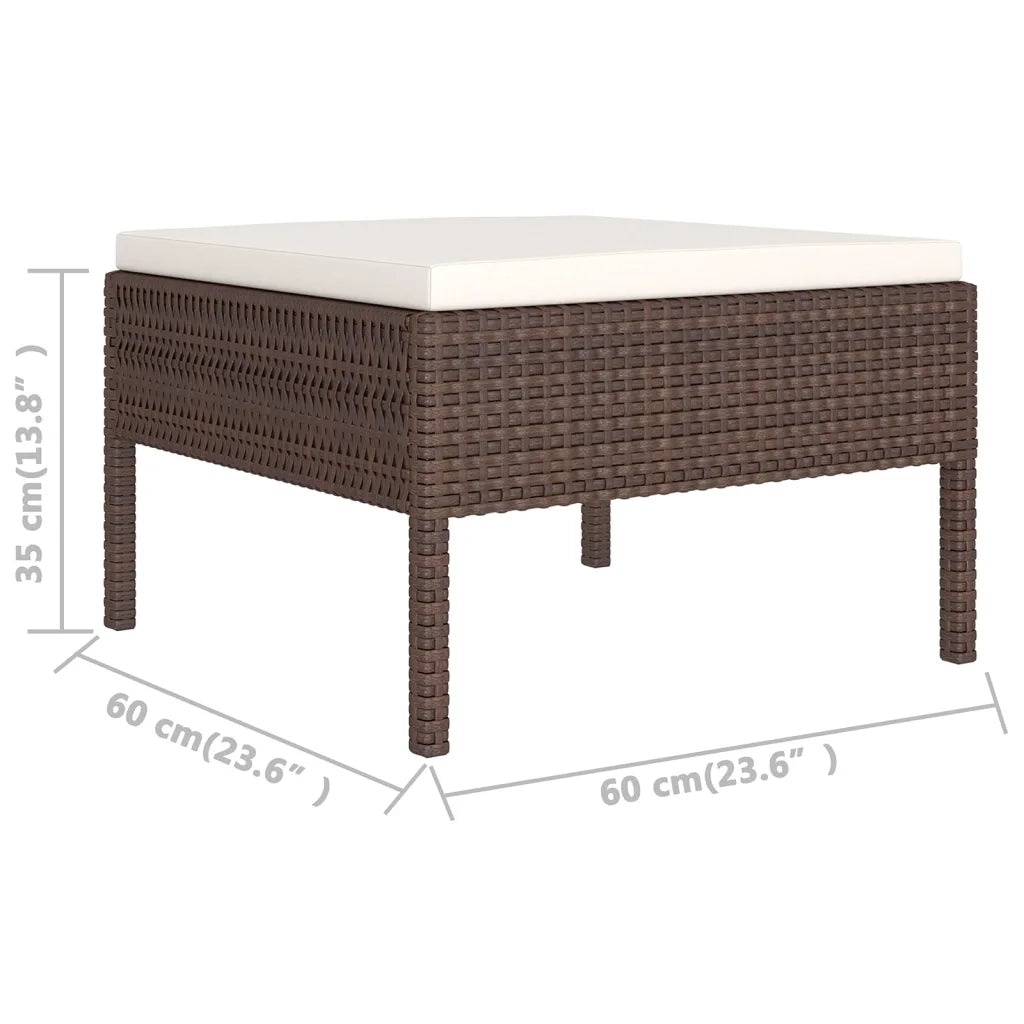 Set Divani da Giardino 10 pz con Cuscini in Polyrattan Marrone 3094435