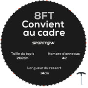 Tappeto di ricambio per trampolino ¨C Minimal ¨C ? 2,4 m, 14 cm molle