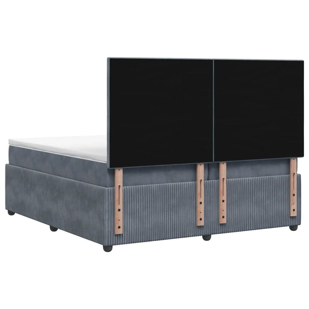 Letto box spring con materasso Grigio Scuro 200 x 200 cm 3454680