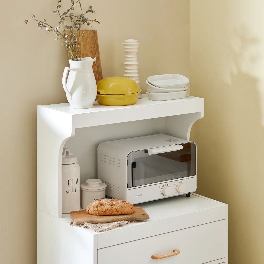 Mobile microonde Credenza cucina con route, bianco, FSB12-W