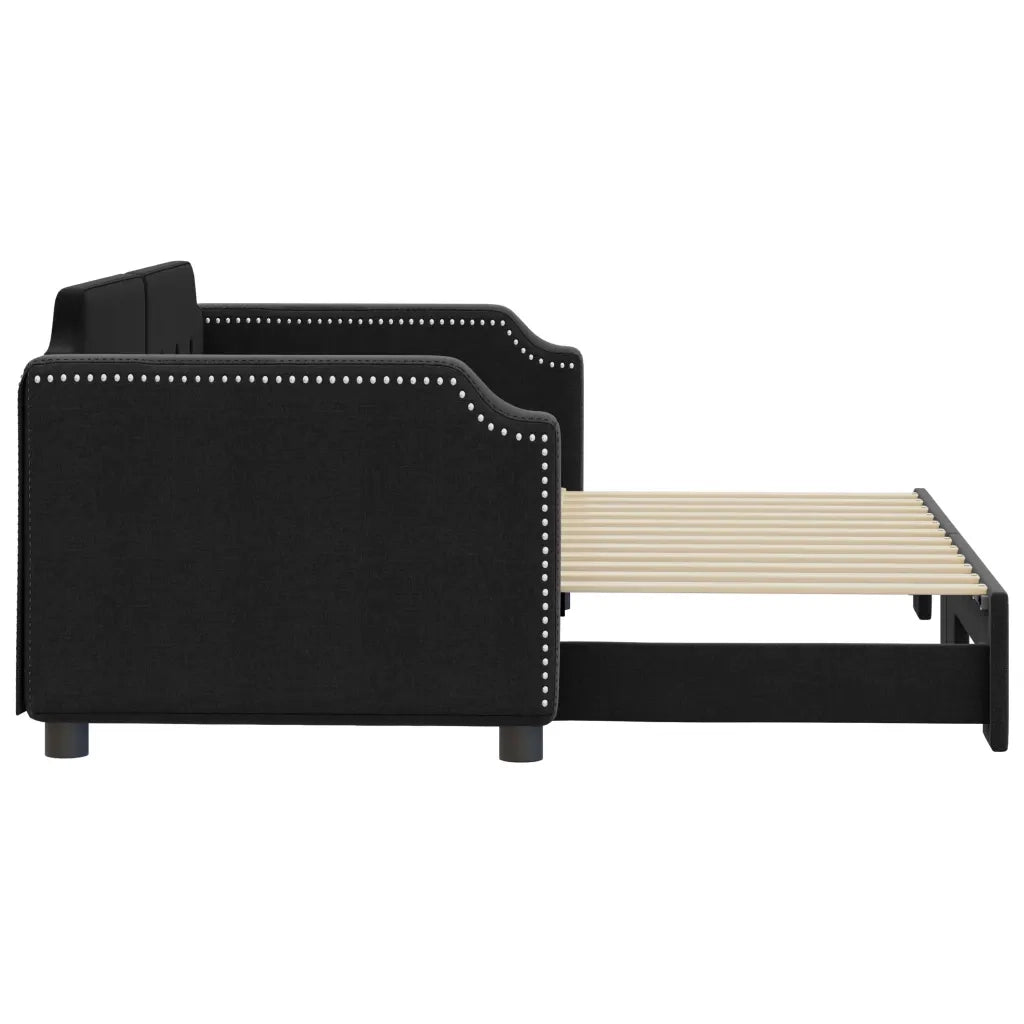 Divano Letto con Letto Estraibile Nero 80x200 Tessuto 3197631
