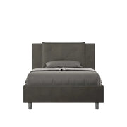 Letto una piazza e mezza senza rete imbottito 120x200 microfibra grigio Appia