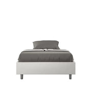 Letto una piazza e mezza con rete imbottito 120x200 similpelle bianco Azelia