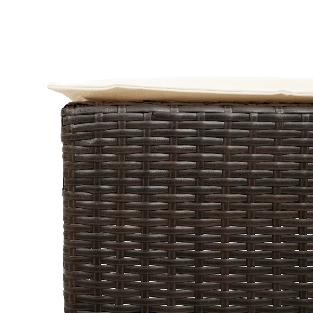 Set Bar da Giardino 9 pz con Cuscini in Polyrattan Marrone 3261512
