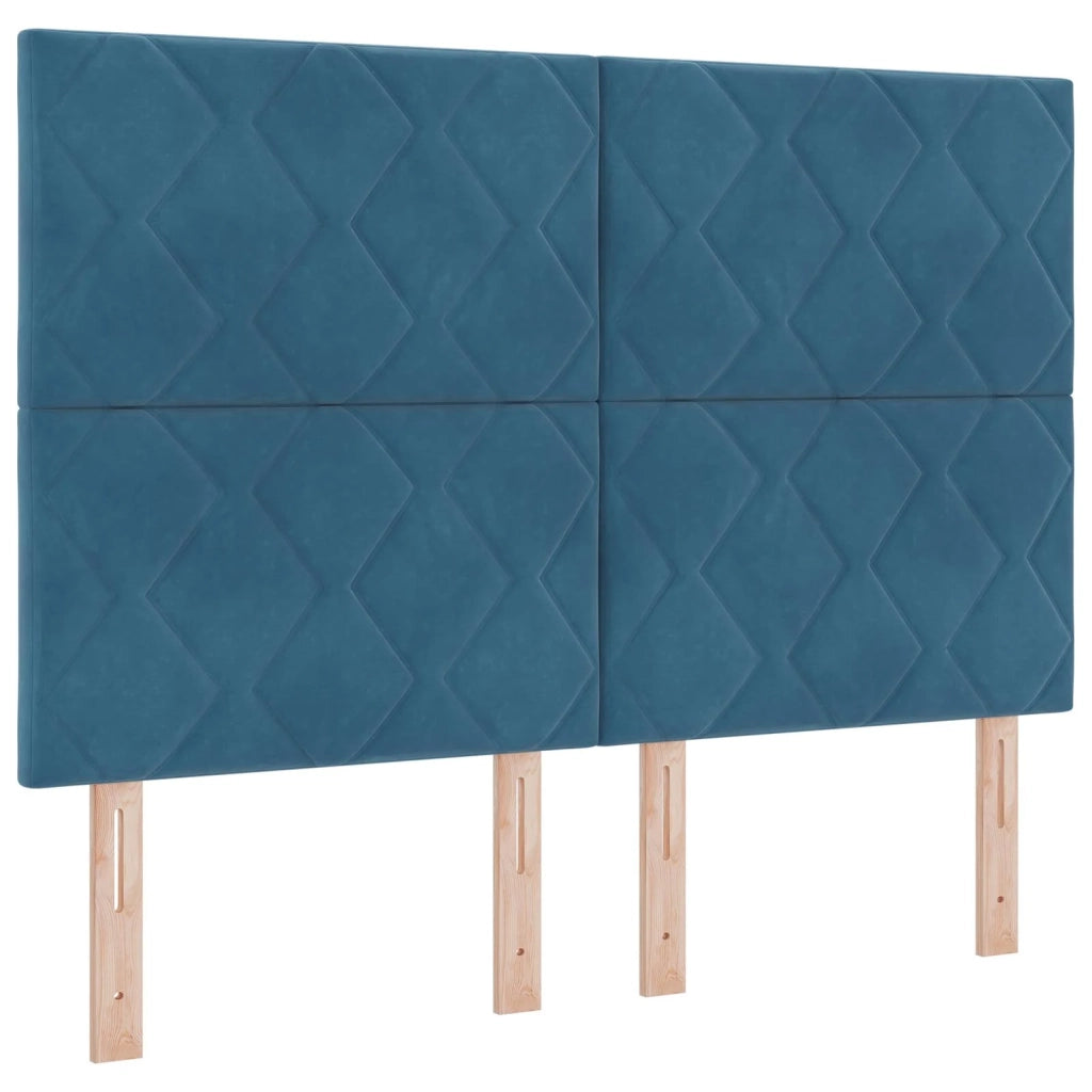 Letto box spring con materasso Blu 140 x 200 cm Velluto 3455130