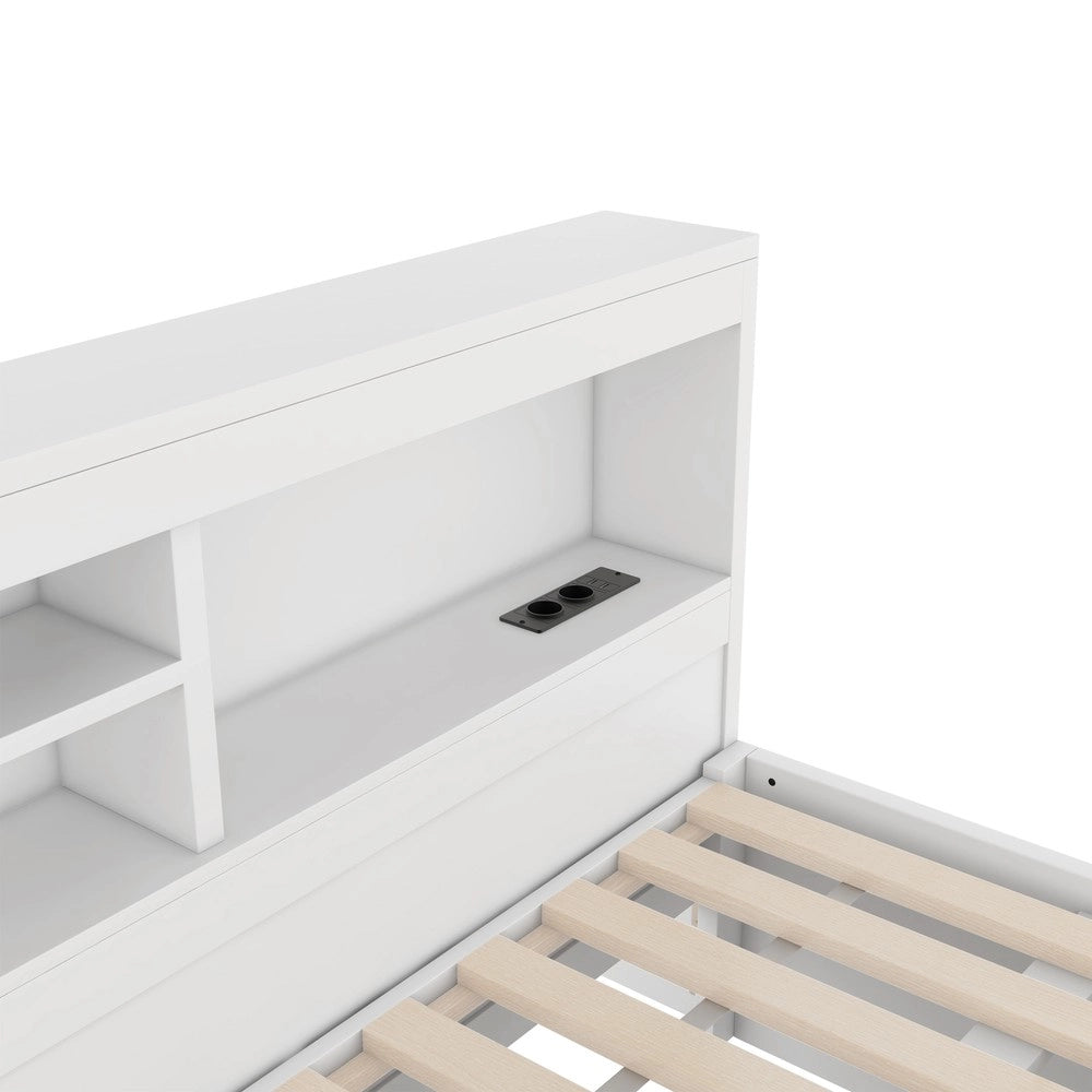 Letto Divano con LED e Contenitore ¨C MINIMAL ¨C Bianco 140x200