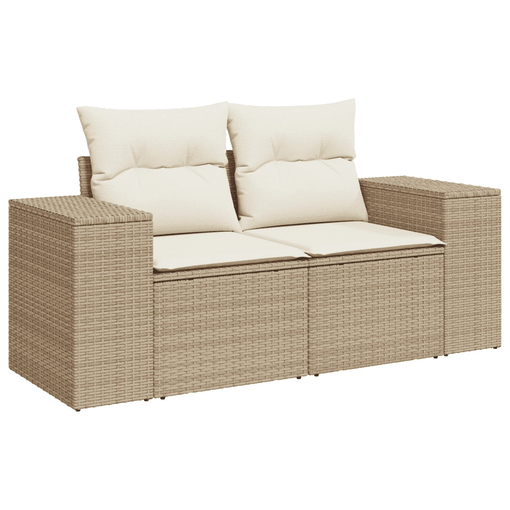 Set Divano da Giardino 5 pz con Cuscini Beige in Polyrattan 3254855