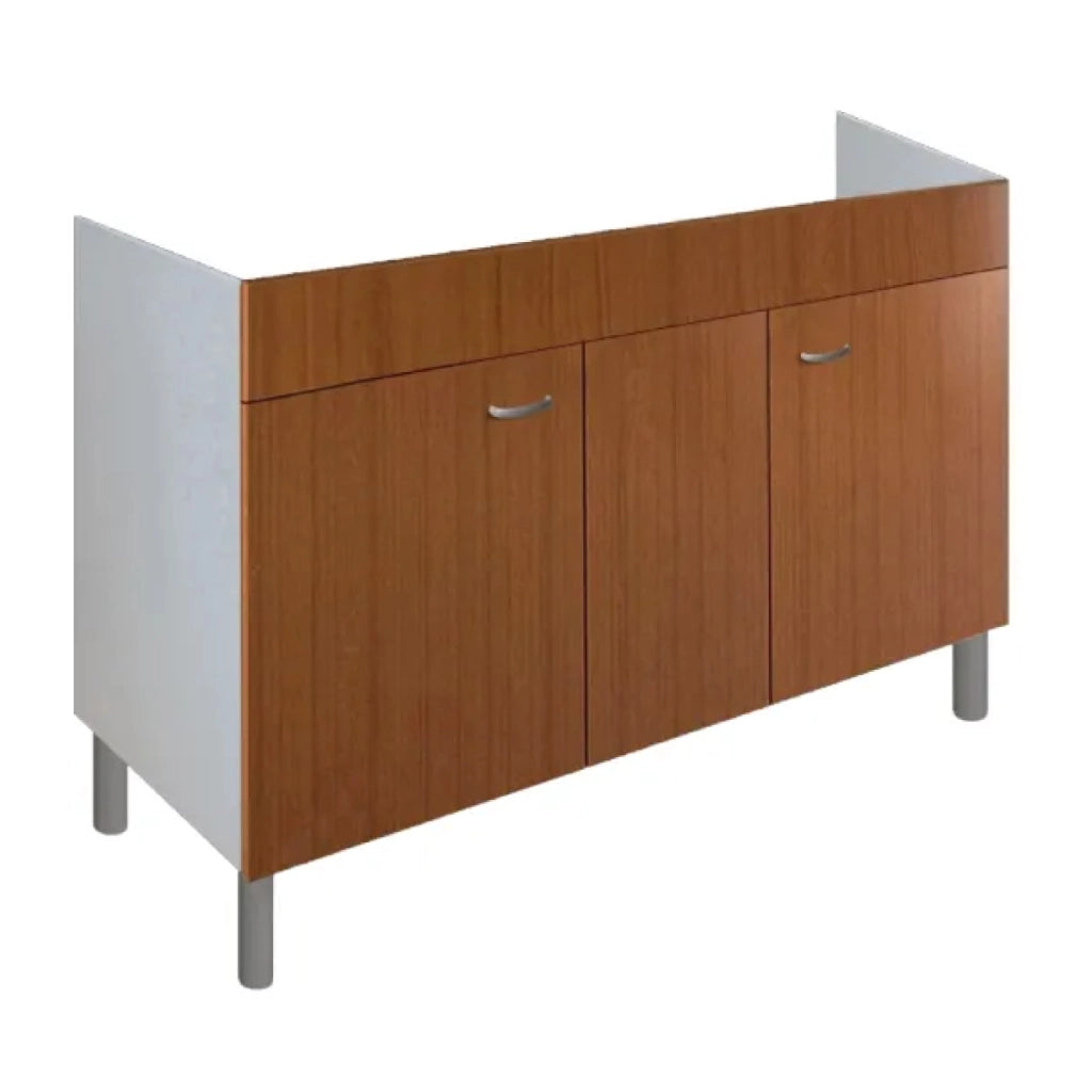 MOBILE SOTTOLAVELLO CUCINA IN LEGNO NOBILITATO TEAK PER LAVELLI IN PORCELLANA - DIMENSIONI: CM (LXHXP)= 117X66X50