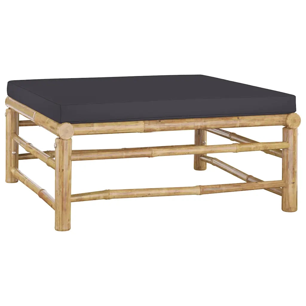 Set Salotto da Giardino 6pz con Cuscini Grigio Scuro Bambù 3058236