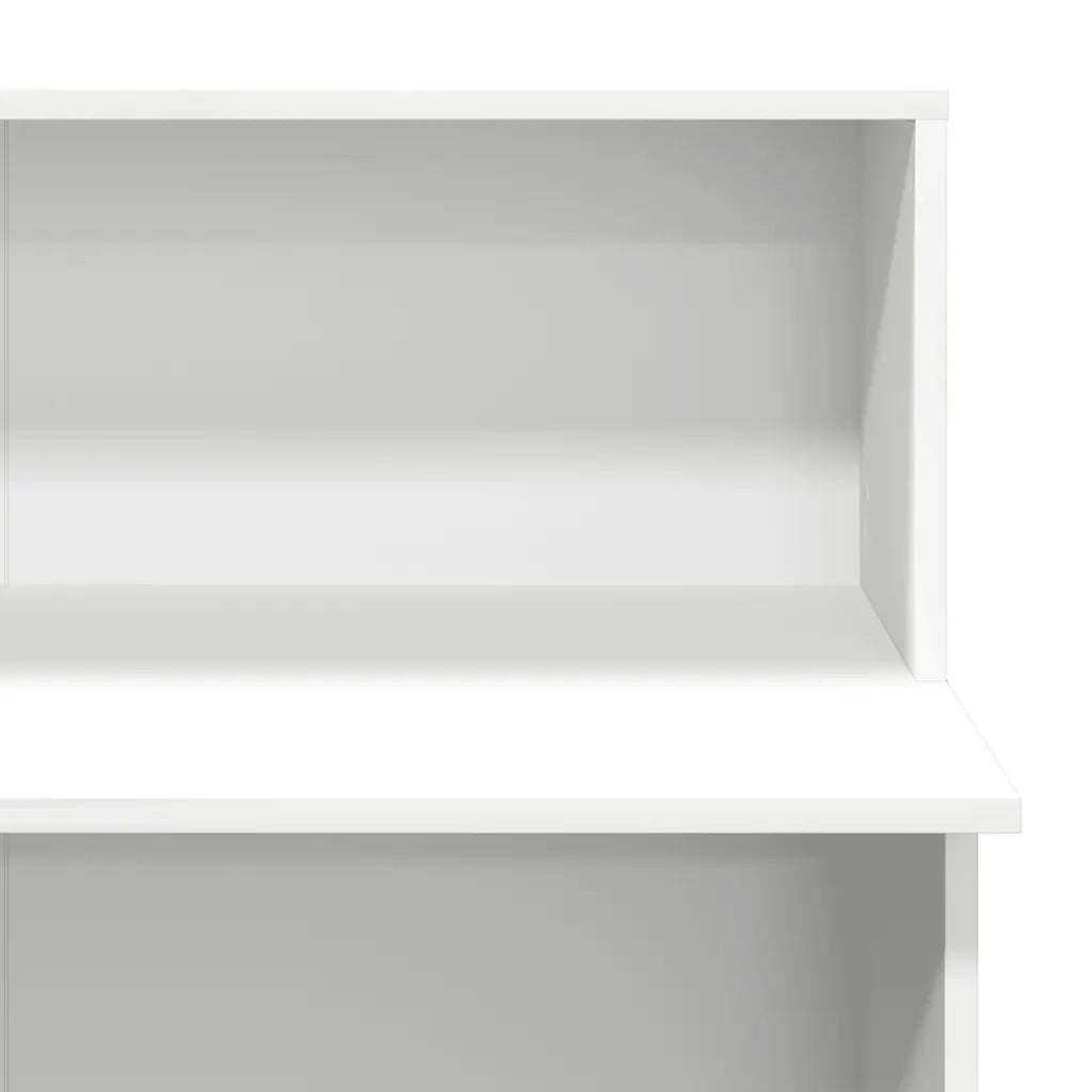 Scrivania per Reception Bianca 100x50x103,5cm in Legno Massello 859024