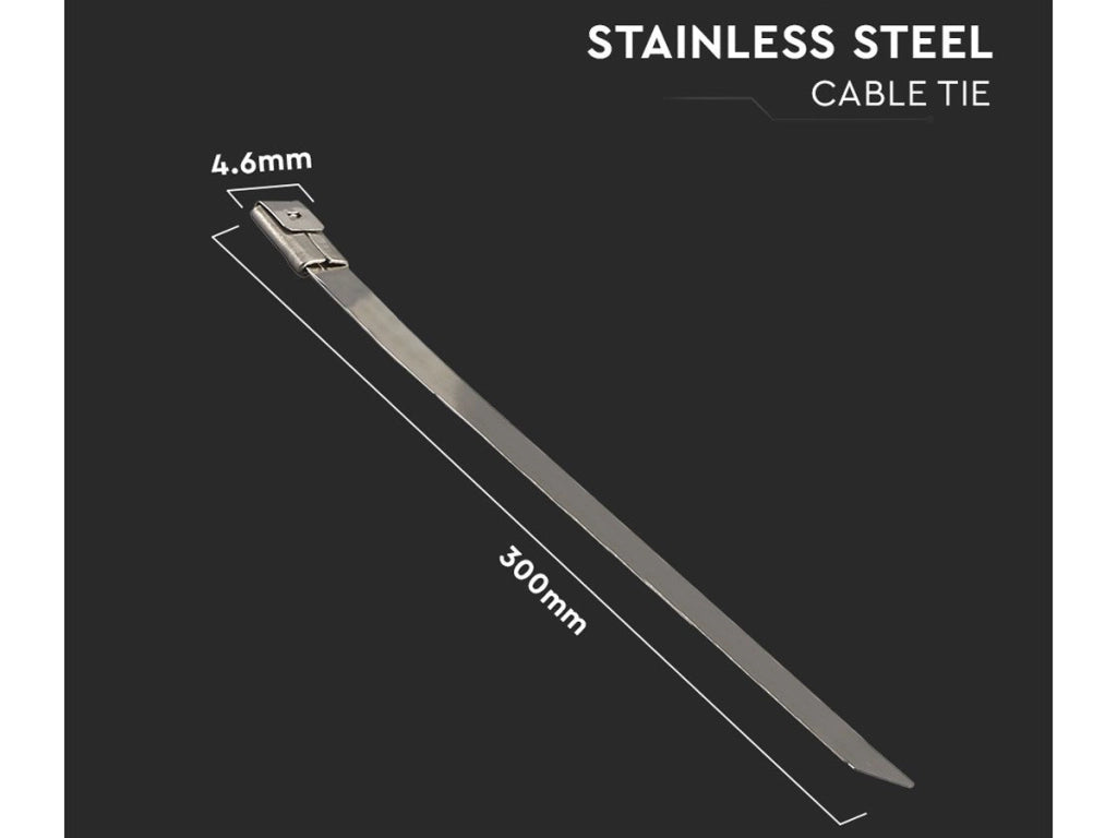100 Fascette Acciaio Inox 4.6x300mm Stringitubo Metalliche Inossidabili Per Fili
