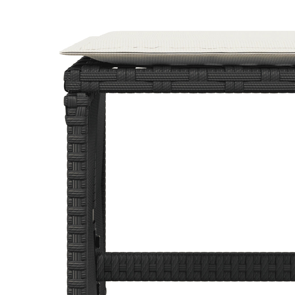 Set da Pranzo da Giardino 11 pz con Cuscini in Polyrattan Nero 3211506