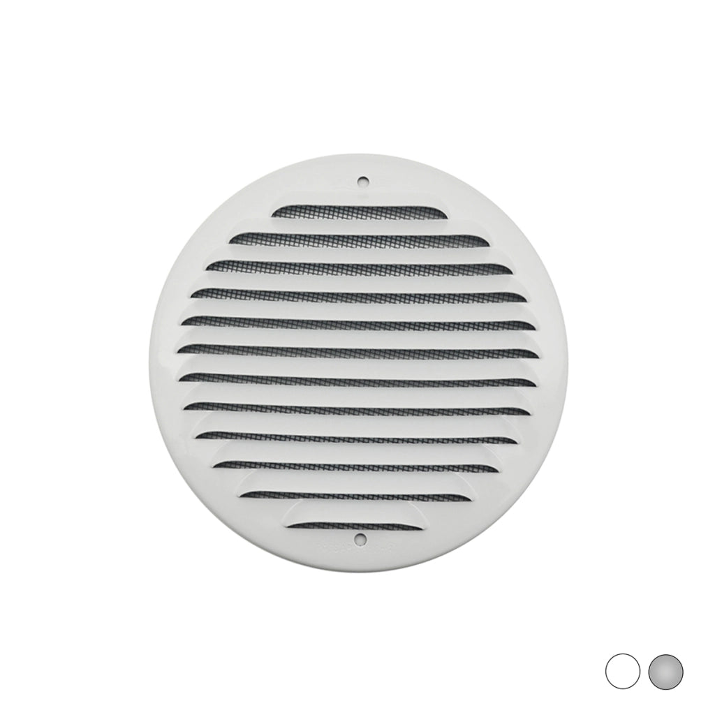 GRIGLIA TONDA DA SOVRAPPORRE IN METALLO CON RETE D.150 MM- Alluminio Bianco- FIRST- pezzi 1