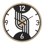 Orologio da Muro Clips 60x2,5x60 cm in Ferro e MDF Nero e Marrone