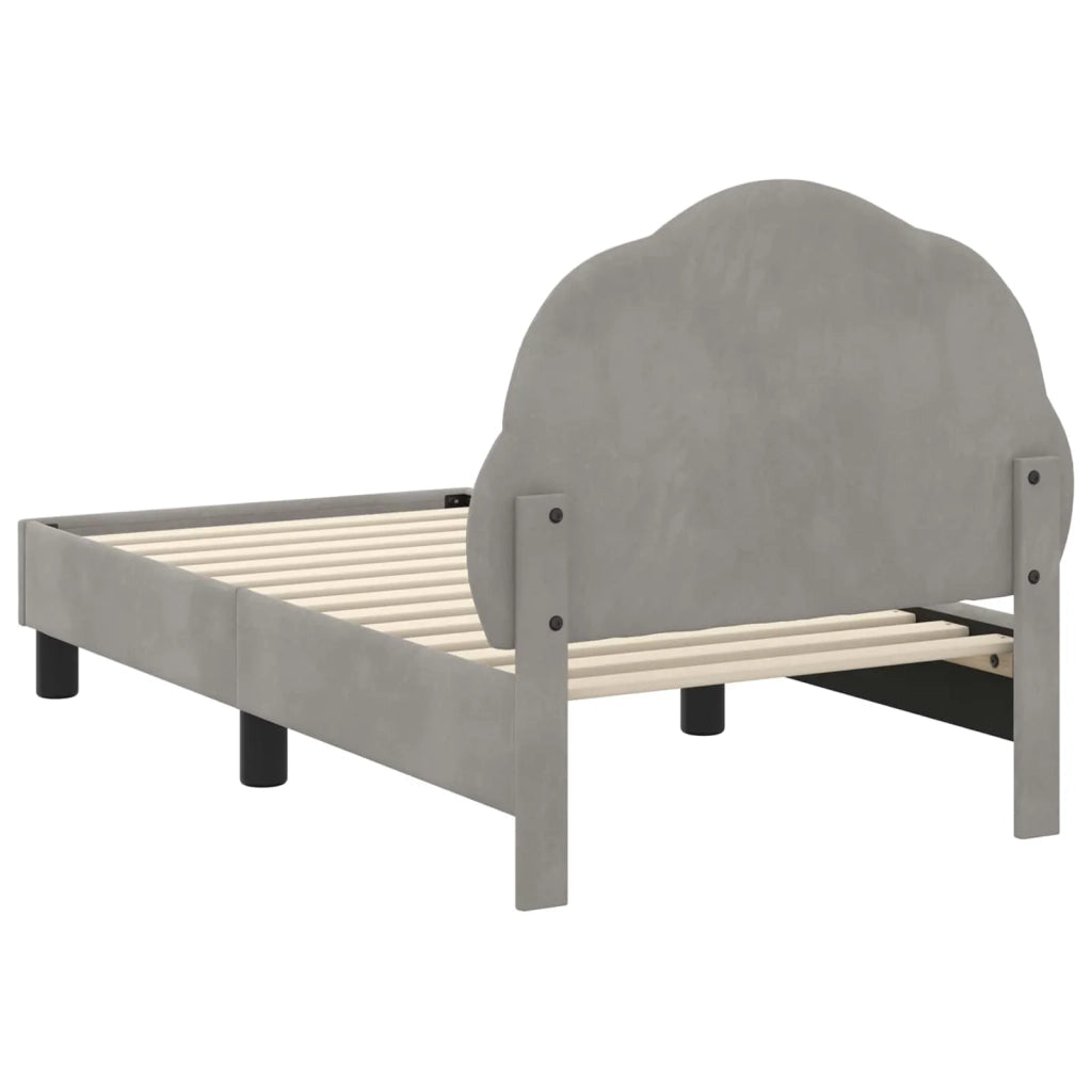 Struttura letto per bambini con testata Grigio Chiaro Velluto 42010894