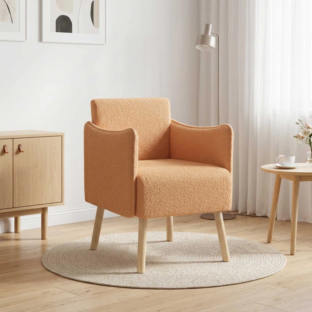 Sedia d'accento Beige Bouclé 42044828