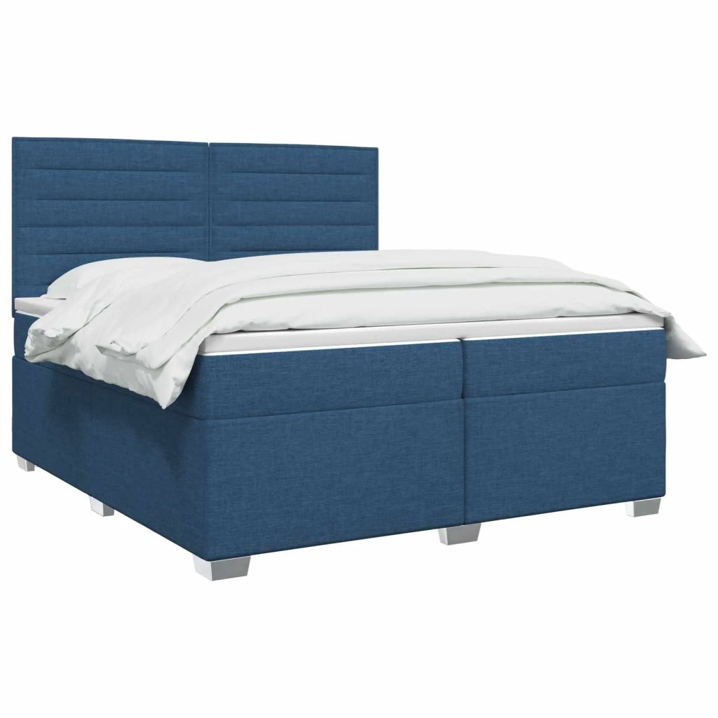 Letto box spring con materasso Blu 200 x 200 cm Tessuto 3453485