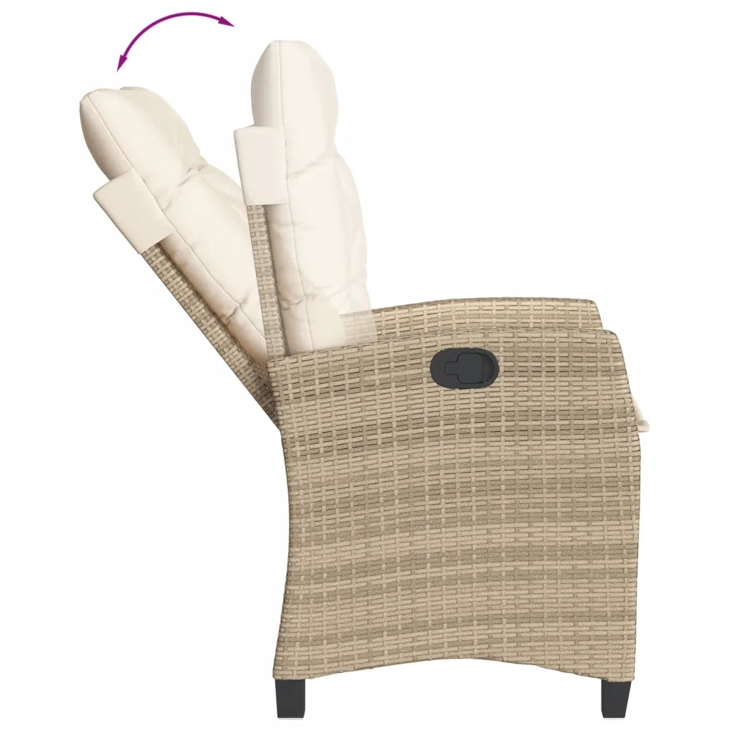 Set da Pranzo da Giardino 9 pz con Cuscini Beige in Polyrattan 3212820