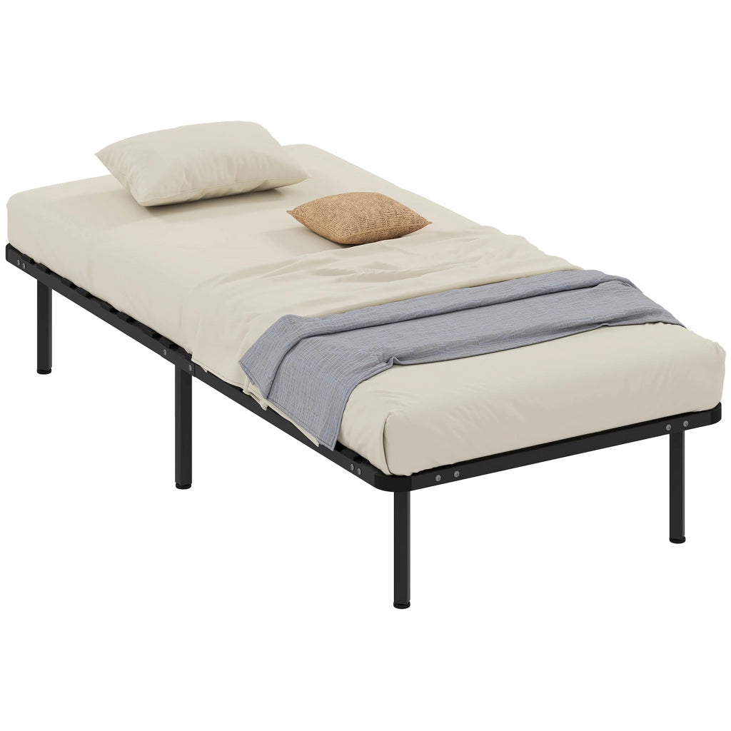 Letto singolo con rete a doghe e contenitore ¨C Minimal ¨C 90x190 cm nero