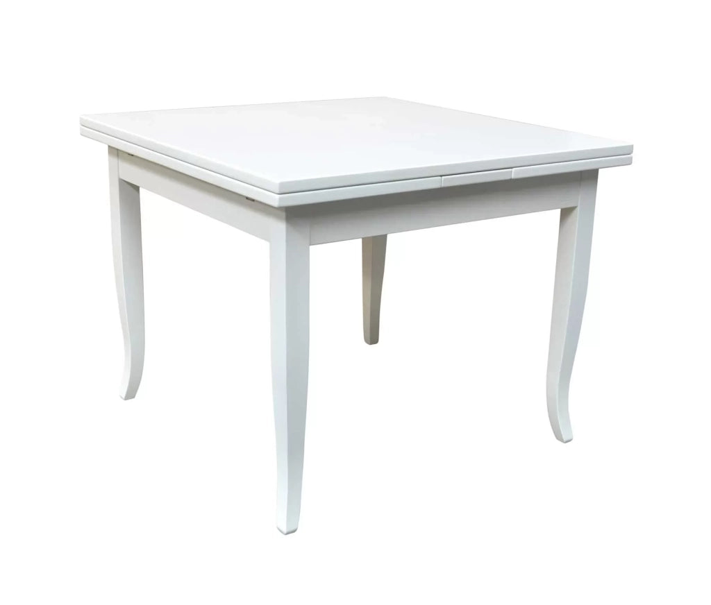 Tavolo con allunghe 90x90 libro bianco opaco (747) - Mobili 2G