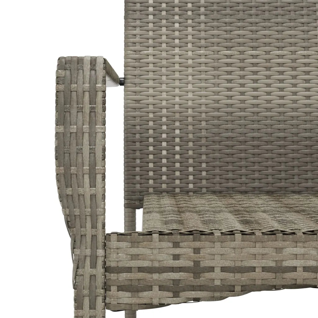 Set da Pranzo da Giardino 9 pz con Cuscini in Polyrattan Grigio 3184998