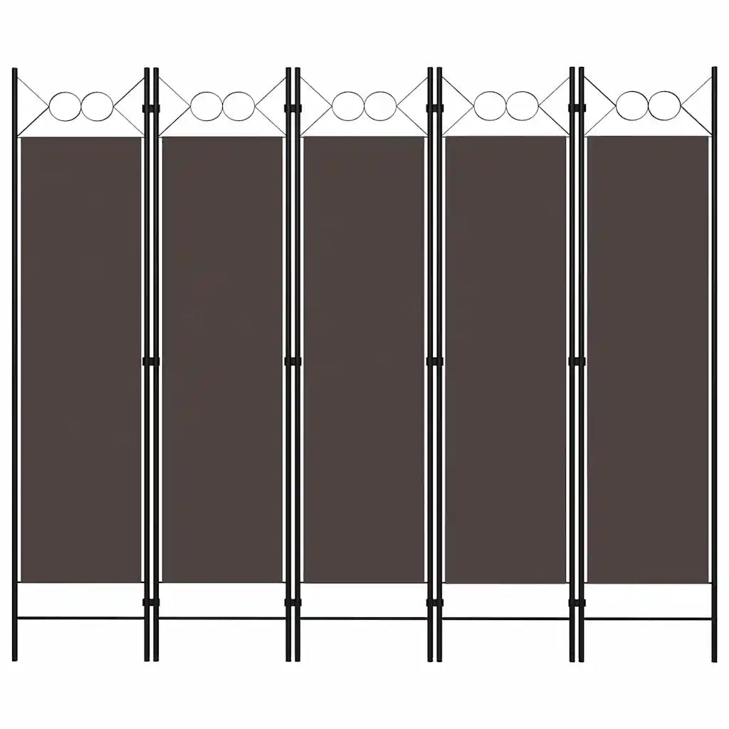 Paravento a 5 Pannelli Marrone 200x180 cm 320708