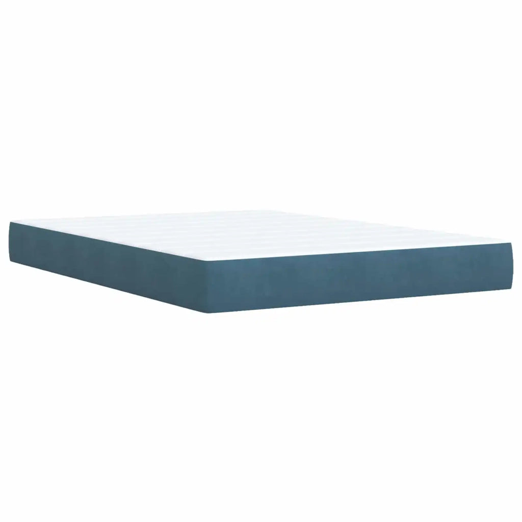 Letto box spring con materasso Blu 140 x 190 cm Velluto 3453147