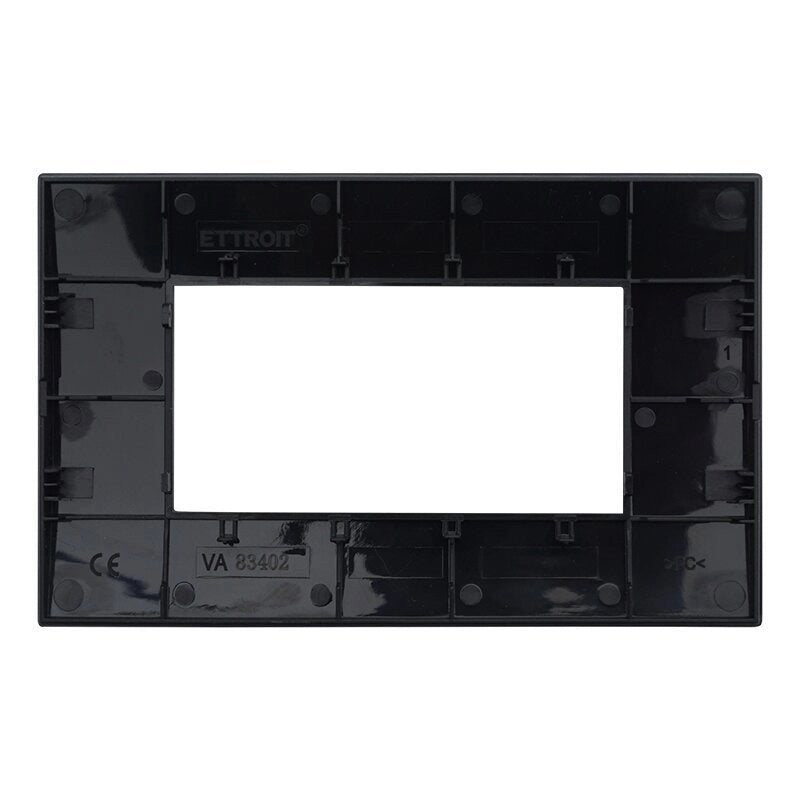 Placca Plastica Serie Venus 4P Colore Nero Compatibile Con Vimar Arke