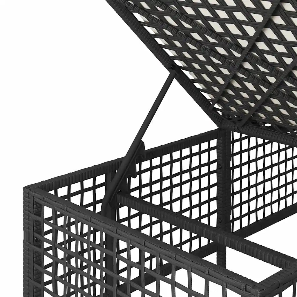 Set Divani ad Angolo 3 pz con Cuscini in Polyrattan Nero 365443