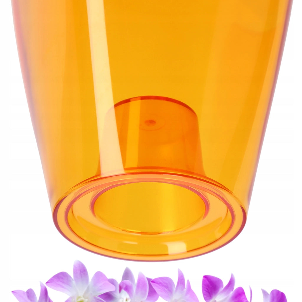 Vaso da fiori KADAX per orchidee, in plastica, arancione, 13 cm