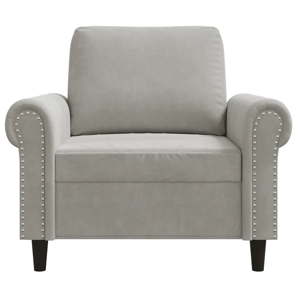 Poltrona Grigio Chiaro 60 cm Velluto 359509
