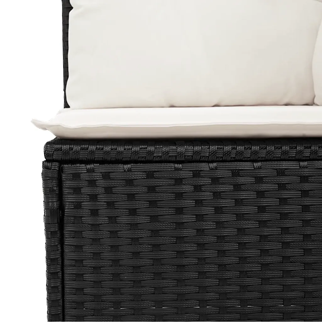 Set Divani da Giardino con Cuscini 8 pz Nero Polyrattan Acacia 3328001