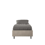 Letto Singolo Sommier 100x210 cm con Rete e Contenitore Azelia Sabbia