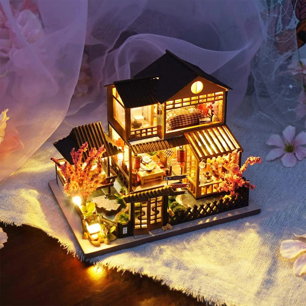 Kit casa in miniatura fai da te Sakura Residence con luci
