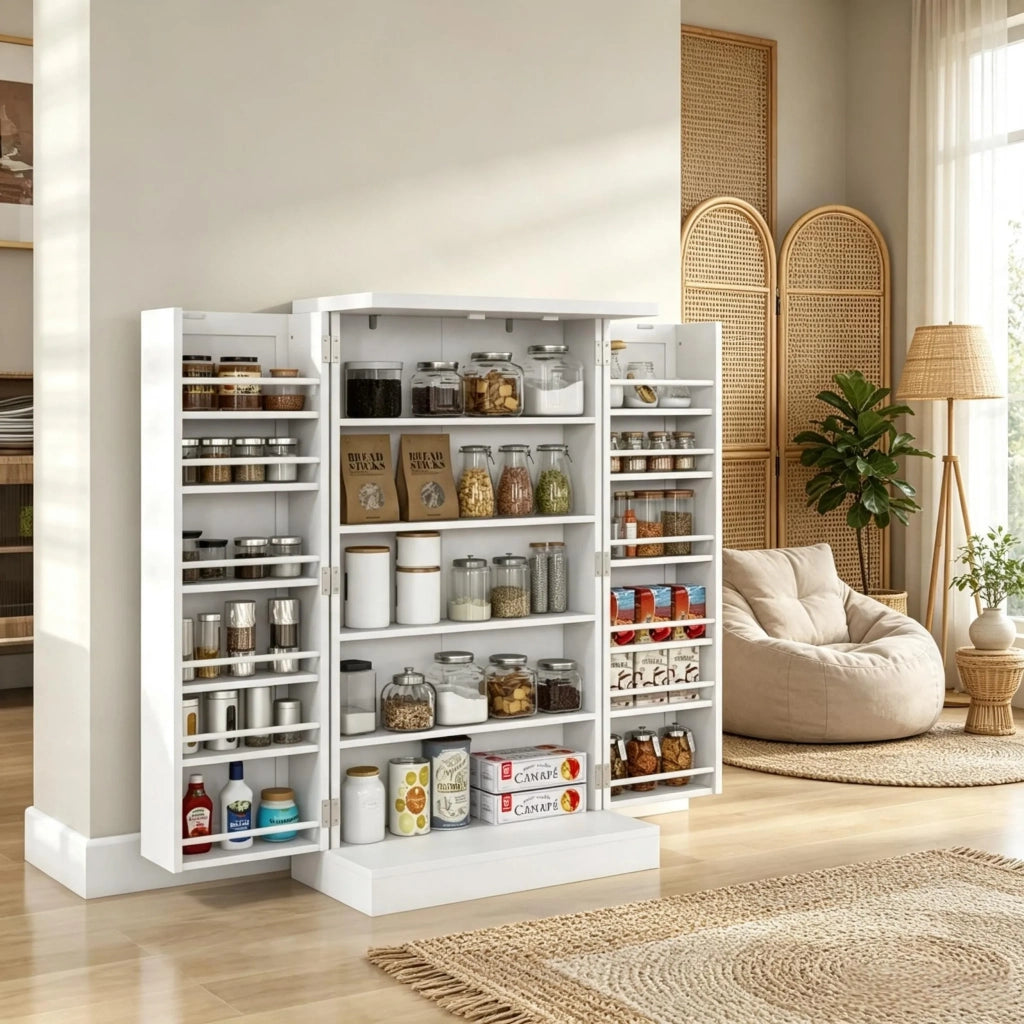 Mobile da cucina moderno, versatile e compatto. Armadio portaoggetti dal design semplice. Include solo il mobile da cucina.