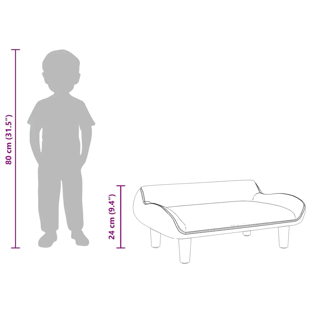 Divano per Bambini Nero 70x40x24 cm in Velluto 3196353