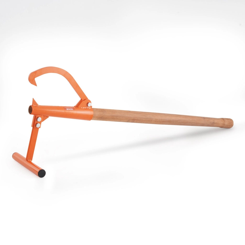 Sollevatore per Tronchi LTW48 Lunghezza 1180 mm con Manico in Legno e Acciaio al Carbonio Rullo con Gancio Regolabile Diametro Fino a 381 mm