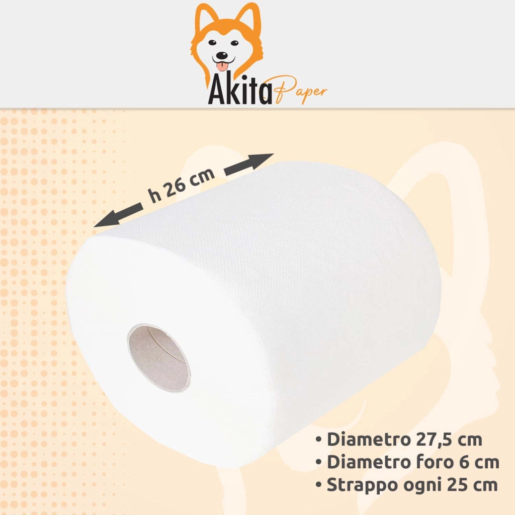 Akitaink 8 Rotoloni Asciugatutto Doppio Velo Multiuso