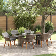 Set da Pranzo per Giardino con cuscino 7 pcs Grigio polyrattan 3261625