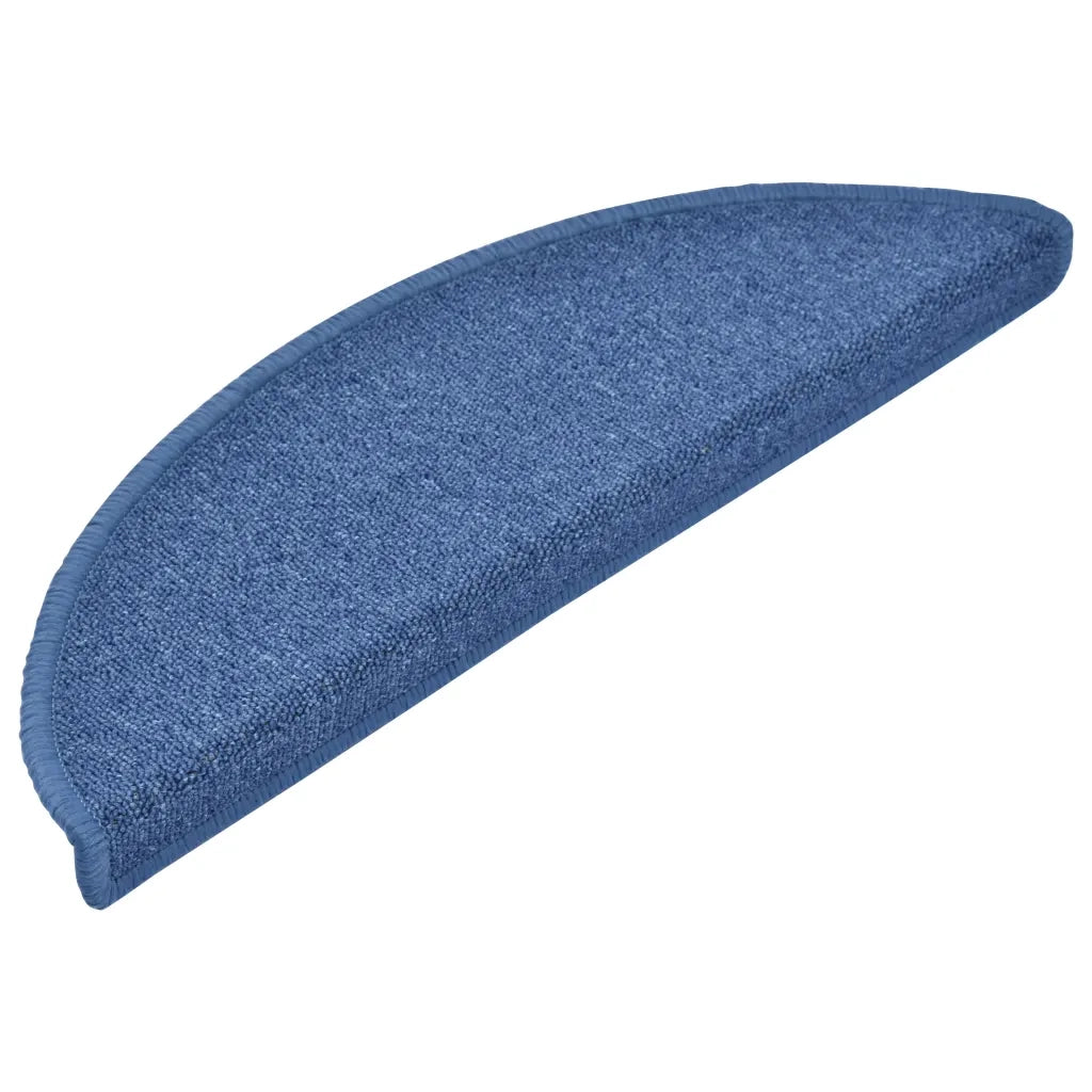 Tappetini per scale 10 pz | Gradini per Scale 56x17x3 cm blu semicircolari