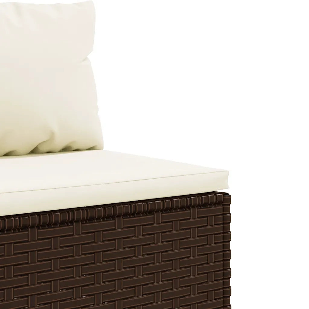 Set Mobili da Giardino 4 pz con Cuscini in Polyrattan Marrone 3308049