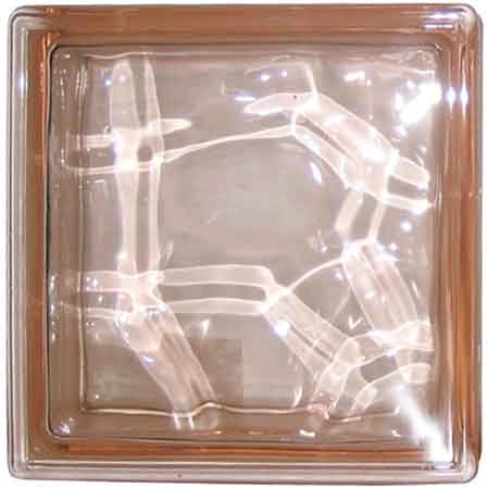 VETROMATTONE ONDULATO ROSA 19x19x8 cm - 6 pezzi