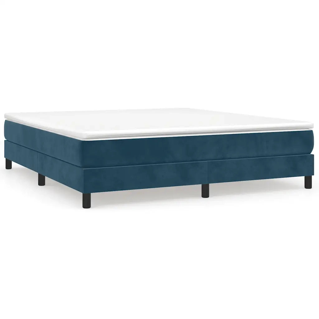 Struttura Letto a Rete a Molle Blu Scuro 160x200 cm in Velluto