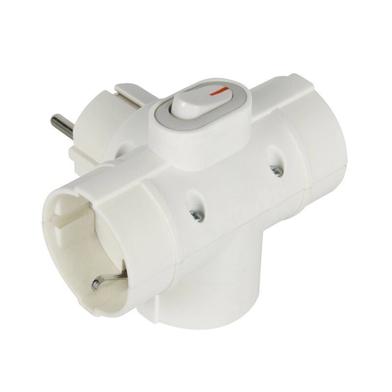 ADATTATORE SPINA SCHUKO A  3 PRESA SCHUKO C/INT.- 1,0 pz