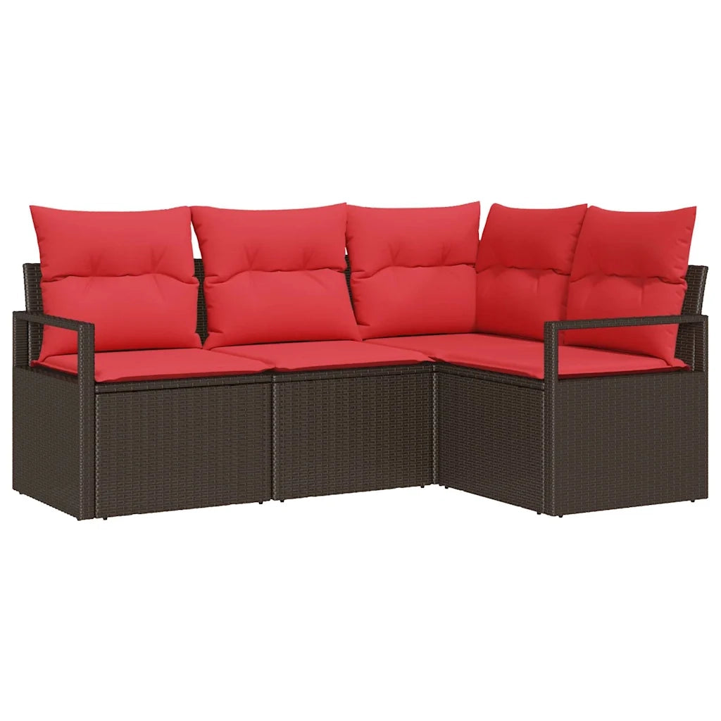 Set di divani 4 pcs Marrone polyrattan 3346364